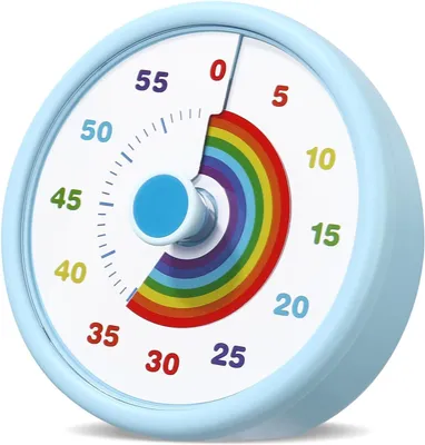 Productafbeelding van Visual Timer voor Kinderen, 60 Minuten Countdown, Stille Werking, Blauw, voor Klaslokaal