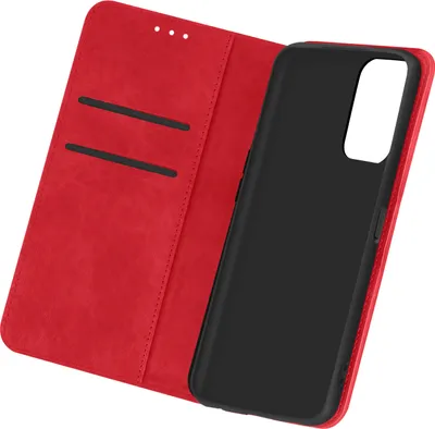 Produktbild von Avizar, Klapphülle mit Geldbörse, Etui Kunstleder für Oppo A16 / A16s, Rot