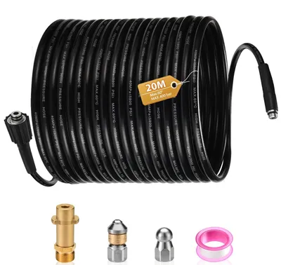 Rohrreinigungsschlauch 20 m, 400 bar, M22-Adapter, 2 Düsen