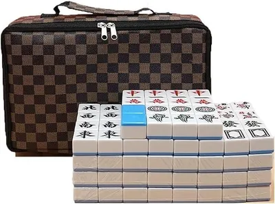 Imagen del producto de Silecomplaza Mahjong: Juego de Mahjong chino, juego Mah Jongg. Set fácil de entender. Set completo de Mahjong (42x31x21 mm)