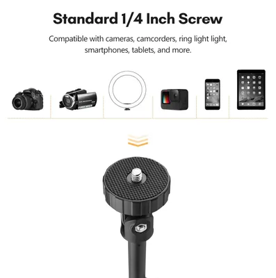 Zdjęcie produktu dla KINGJOY FL019S Wielofunkcyjny, wytrzymały statyw ze stopu aluminium, statyw fotograficzny z otworem na śrubę 1/4 cala, z regulacją wysokości, nośność 5 kg
