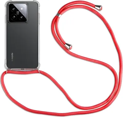 Produktbild von Handykett für Xiaomi 14 / 14 Pro Serie Hülle mit Kordel Handyhülle mit Band 14 Pro in Rot
