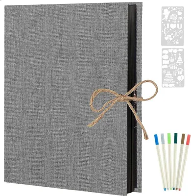 Obrázek produktu pro AIOR Samolepicí fotoalbum Scrapbook Linen 60 černých stran Retro fotokniha Grey