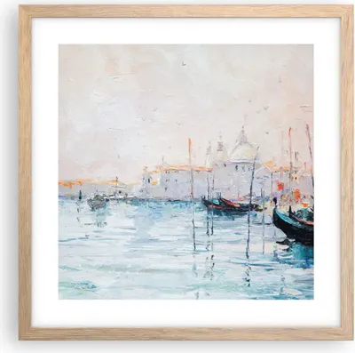 Produktbild von Gerahmtes Poster - Rahmen in heller Eiche - Venedig Basilika - 40x40 cm - Wand Bild - Wanddeko - Wandbilder - Kunstposter - Wandposter - Bilderrahmen - Bilder - Kunstdruck - Wandbild - P2NAC40x40-3662