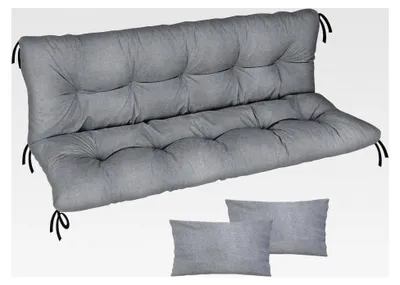 Produktbild von Auflage für Hollywoodschaukel 150x50x50 mit 2 Kissen, Gartenbankauflage, Sitzkissen und Rückenkissen