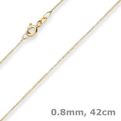 0-8mm-Veneziakette-rund-aus-333-Gelbgold-42cm