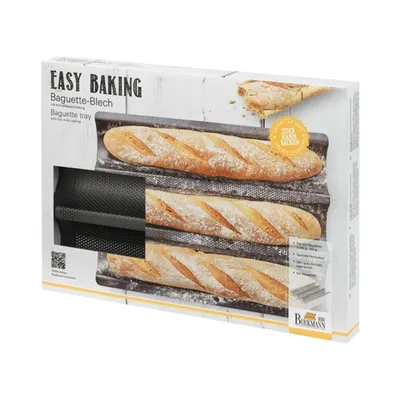 Immagine prodotto di Birkmann Easy Baking Baguette-Blech, Baguette Blech, Backblech, Backzubehör, Karbonstahl, 38.5 x 28 cm, 881181