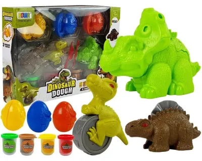 Obrázok produktu pre Ciastoline Dinosaurs Vajíčka 12 kusov 4 farby