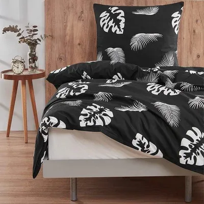 Produktbild von Unyqoos® Bettwäsche-Set 200×200 cm – 80% Baumwolle/20% Polyester, 2x 80×80 cm Kissenbezüge, modernes Designer-Set mit Reißverschluss, hautfreundlich,