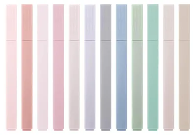 Immagine prodotto di Evidenziatori pastello, confezione da 12 pezzi, tonalità delicate, delicati per gli occhi, ad asciugatura rapida