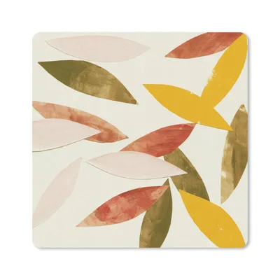 Produktbild von MuchoWow® Mauspad Mousepad Blätter - Pflanzen - Farben - Pastell 20x20 cm - Mousepads - Maus Mat - Pad - Mausunterlage - Desk Mat - Bureauartikeln
