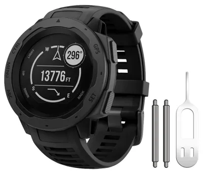 Productafbeelding van Silicone Vervangband voor Garmin Instinct (Zwart)