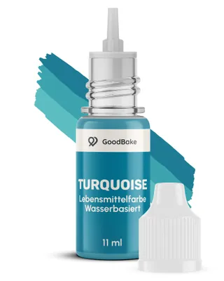 GoodBake Lebensmittelfarbe Türkis, wasserbasiert, flüssig, 11 ml