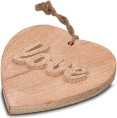 Produktbild von Holzherz, Natur, Motiv Love, Geprägt, Dekoration