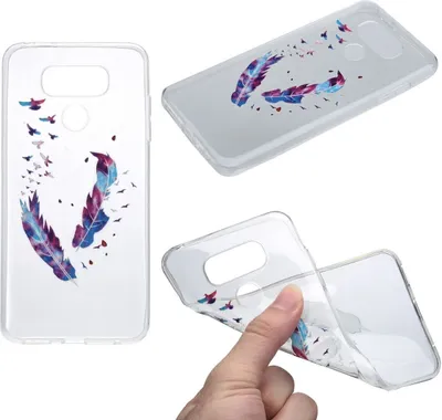 Produktbild von Henna Cover für LG G5 Case Schutz Hülle Silikon Federn Bunt