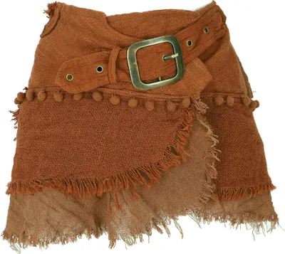 Produktbild von Goa Minirock, Wickelrock, Tribal Cacheur, Lagenrock - Rostorange, Damen, Baumwolle, Röcke