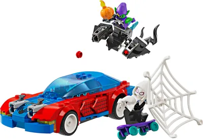 Produktbild von LEGO Marvel Spider-Mans Rennauto & Venom Green Goblin, Spidey-Spielzeug für Rollenspiele mit Superhelden-Figuren und baubarem Auto, Geschenk für Kinder, Jungs und Mädchen ab 7 Jahren 76279