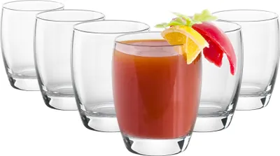 Produktbild von Bormioli Rocco Fiore Wassergläser - Klassisch Whiskey Saft Cocktail Tumblers - 365ml - Packung mit 6