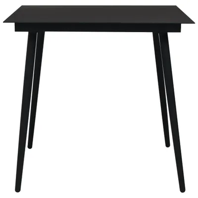 Zdjęcie produktu dla vidaXL Stół ogrodowy czarny 80x80x74 cm stal i szkło