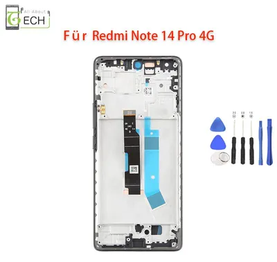 Produktbild von Original Xiaomi Redmi Note 14 Pro 4G 24116RACCG LCD Display mit Rahmen