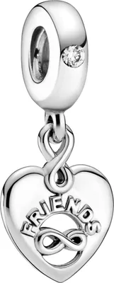 Produktbild von Pandora People Charm Anhänger 799294C01 Friends Forever Heart Silber 925 Klare Zirkonia