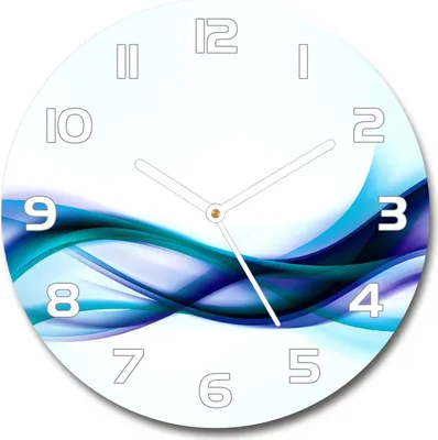 Produktbild von Wanduhr aus Glas 30fi Glasbild Glasuhr Gehärtetes Glas - weisse-zeiger - Waves abstraction
