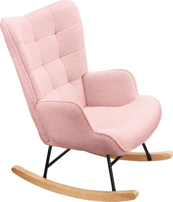 Zdjęcie produktu dla Fotel bujany dla dorosłych - Ergonomiczny fotel bujany do użytku na zewnątrz - do salonu - Różowy