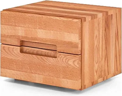 Produktbild von Nachttisch Bento 1 aus Kernbuche massiv 40x35x30 cm mit 2 Schubladen