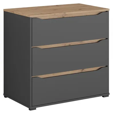 Immagine prodotto di Cassettiera Vicco Ruben Antracite/Rovere artigianale 80 x 76.6 cm con 3 cassetti, Model 62884