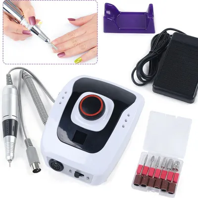 Image de Kit de fraiseuse électrique pour salon de manucure  Fraiseuse à ongles 35 000 tr/min  Appareil de manucure, pédicure et soins des pieds
