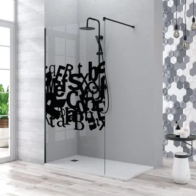 Produktbild von Walk In Duschwand MANACOR schwarz- Glas 8mm 100 cm