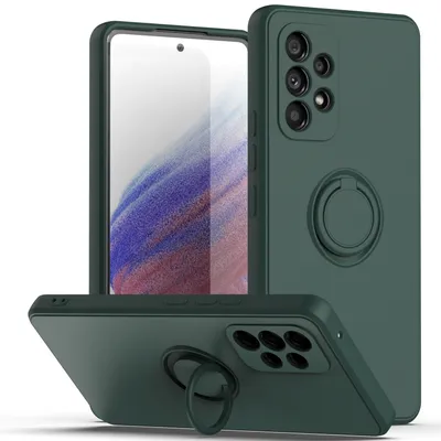 Obrázek produktu pro Samsung A73 5G Pouzdro, s prstencovým držákem a stojánkem, odolné proti poškrábání, měkký silikon pouzdro pro Samsung Galaxy A73 5G zelené