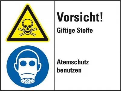 Produktbild von Dreifke® Aufkleber I Kombischild Vorsicht! Giftige Stoffe..., Folie, 200x150m...