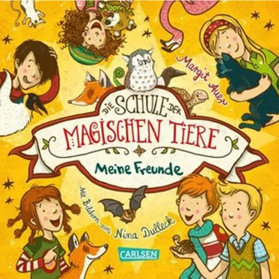 The image is a colorful illustration for a children's book cover, featuring cartoon characters and animals.