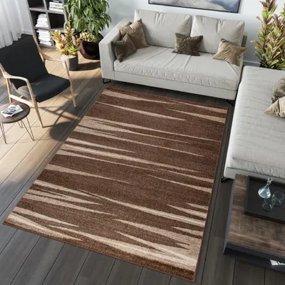 Immagine prodotto di Tappeto soggiorno camera da letto a pelo corto moderno design screziato marrone beige ÖKOTEX 120 x 170 cm