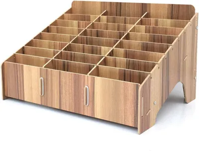 Produktbild von Handy Aufbewahrungsbox 24 Fächer, Schreibtisch Organizer, braun, für Büro
