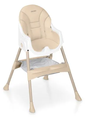 Produktbild von Kinderstuhl – Klappbar und höhenverstellbar – Essstuhl mit 5-Punkt-Sicherheitsgurt in Beige
