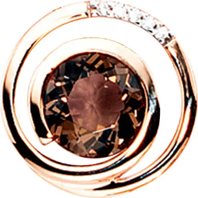 Produktbild von Anhänger aus Rauchquarz und Brillanten 585 Gold Rotgold Goldanhänger Damen