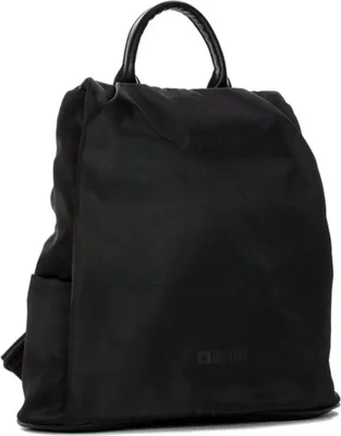 Produktbild von Damen Rucksack Schwarz aus Stoff mit Reißverschlussfächern und Seitentaschen, 34x32x14 cm