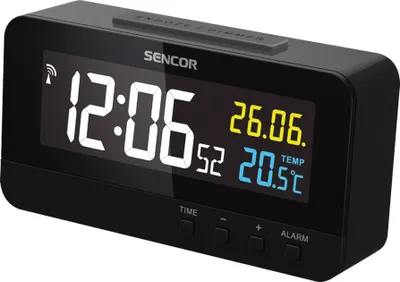 Produktbild von SENCOR SDC 4800 B - Digitální hodiny s budíkem a teploměrem, rádiem řízené pomocí signálu DCF77, vnitřní teplota (°C/°F)
