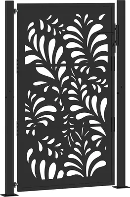 Obrázek produktu pro vidaXL Zahradní brána černá 100x150 cm ocelová vlnitá konstrukce