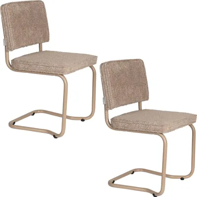 Produktbild von Zuiver Ridge Kink Soft Esszimmerstuhl Beige - 2 er Set