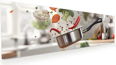 Produktbild von Glasbild 120x40cm in XXL für Wohnzimmer, Schlafzimmer Motiv Kochen Mit Gemüse