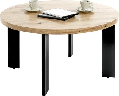 Produktbild von Couchtisch >54464< in eiche, schwarz, MDF, Metall - 42x75cm (HxD)