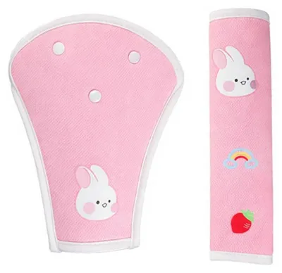 Immagine prodotto di Set di protezioni per cinture di sicurezza per bambini, adatte per auto, aerei e passeggini – Protezioni per cinture con imbottitura per le spalle, removibili