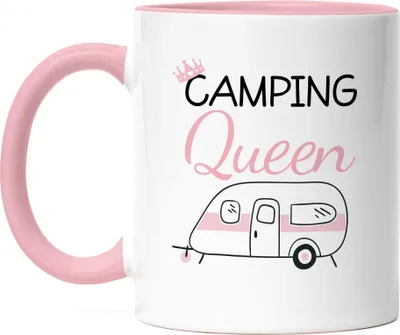 Produktbild von Camping Queen Tasse Rosa Wohnwagen Fans Geschenkidee Für Camper Camping-Platz