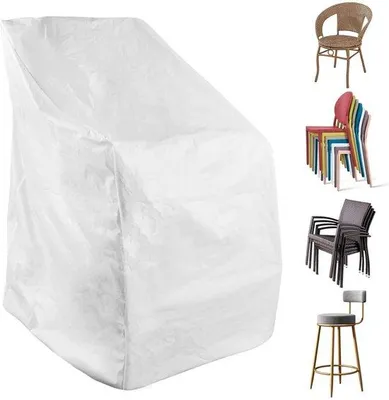 Obrázok produktu pre Unyqoos® – Zosilnený, odolný kryt na záhradné a skladacie stoličky, priehľadný, 70×70×120 cm, s nastaviteľnou šnúrou