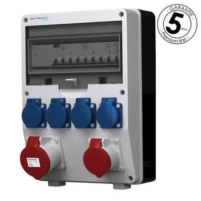 Produktbild von Stromverteiler 32A 16A 4x230V pTD-S/FI SIEMENS und MENNEKES Doktorvolt 4869