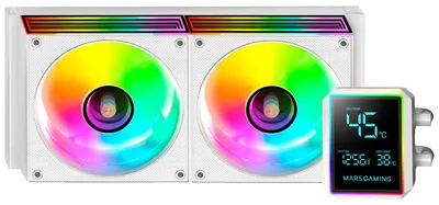 Productafbeelding van Mars Gaming ML-LCDPRO240W, alles-in-één vloeistofkoeler, 12 cm, wit