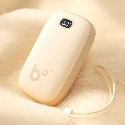 Obrázok produktu pre Jisulife ohrievač rúk, 9000 mAh elektrický malý dobíjací vreckový ohrievač/napájacia banka, USB ohrievač LED displej, 12 hodín obojstranného nepretržitého